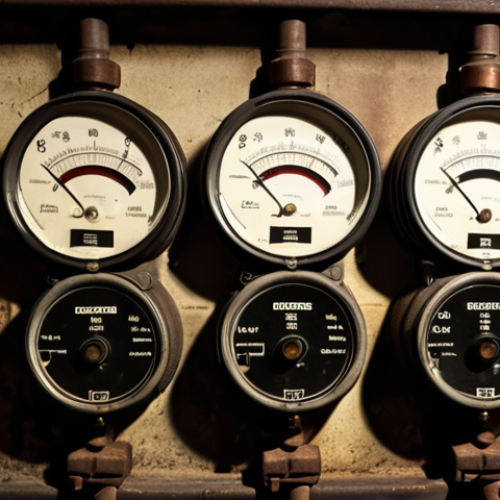 Home 15 **
A close-up shot of faulty heating meters displaying incorrect readings in a dimly lit cellar. Focus on the outdated technology and the evident signs of disrepair. Add subtle visual cues implying tenant dissatisfaction.
**