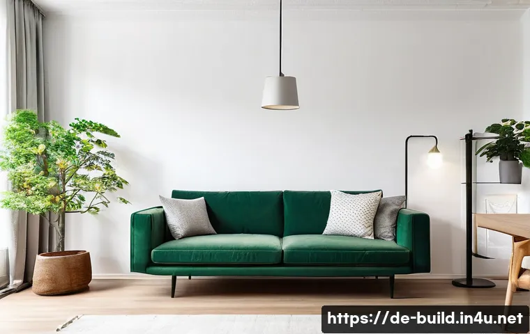 건물 입주자 만족도 조사 - **Prompt:** A cozy, modern German apartment living room, bathed in warm, soft natural light filterin...