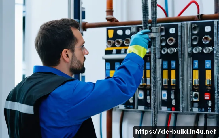 스프링클러 시스템 관리 - A professional technician performing a detailed quarterly visual inspection of a fire sprinkler syst...