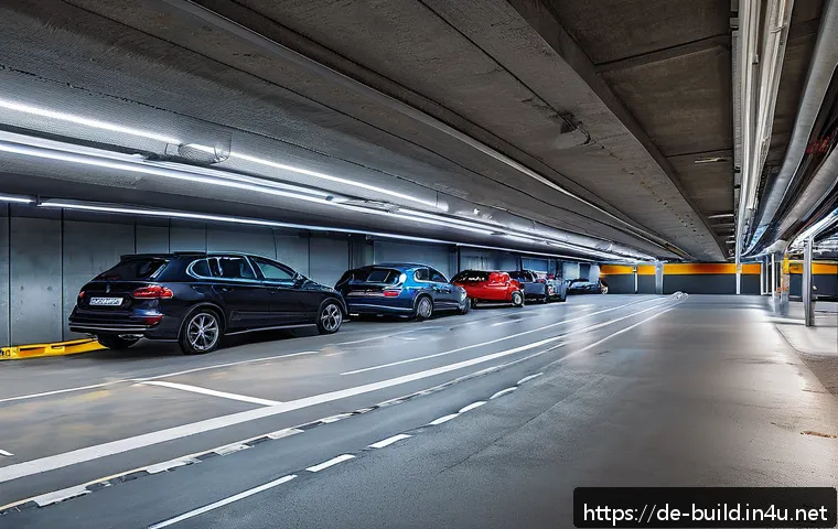 지하주차장 배수 문제 해결 - A modern underground parking garage in Germany featuring an advanced drainage
